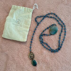 Katia Designs Blue Bead Rosary Necklace: Manifesting Moon Mermaid Goddess